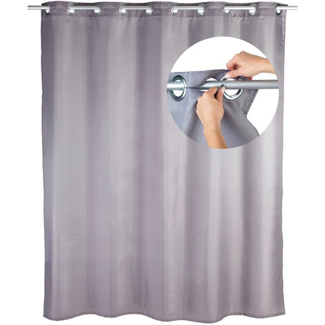 Cortina enrollable ducha gris lunares Estor bañera retro Estor ventana baño