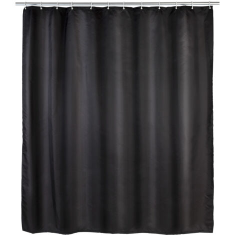 WENKO Cortina de ducha baño impermeable bañera negra antimoho 180 x 200 cm
