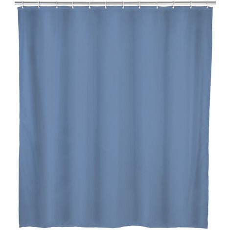 WENKO Cortina de ducha baño impermeable bañera uni azulgris 180 x 200 cm
