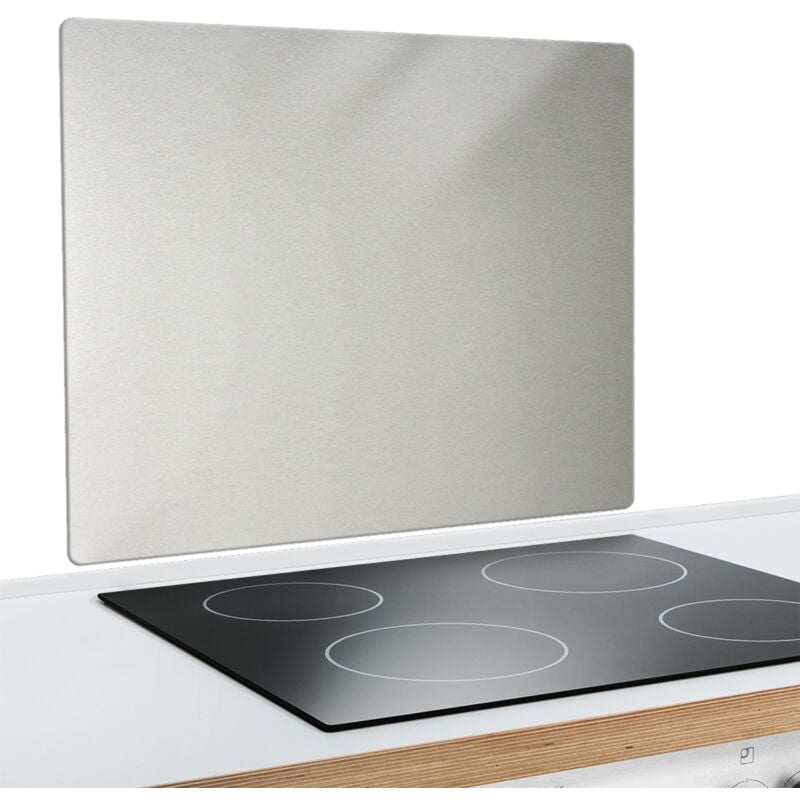Crédence de cuisine 'Acier Inox' Wenko Fond de hotte, Protège les murs des éclaboussures de cuisson, Résistant aux chocs, Hygiénique, Verre trempé,