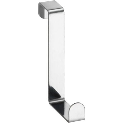 WENKO Crochet de porte, patère de porte à suspendre, pour la cuisine et salle de bain, Lot de 6, Acier, 7,6x1,2x6 cm, brillant