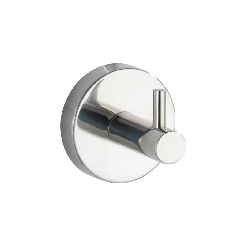 Wenko - Crochet Mural Porte Serviette Uno Bosio Shine, Crochet Porte Manteau mural, Acier Inox, ø 5,5x5,5 cm, Brillant