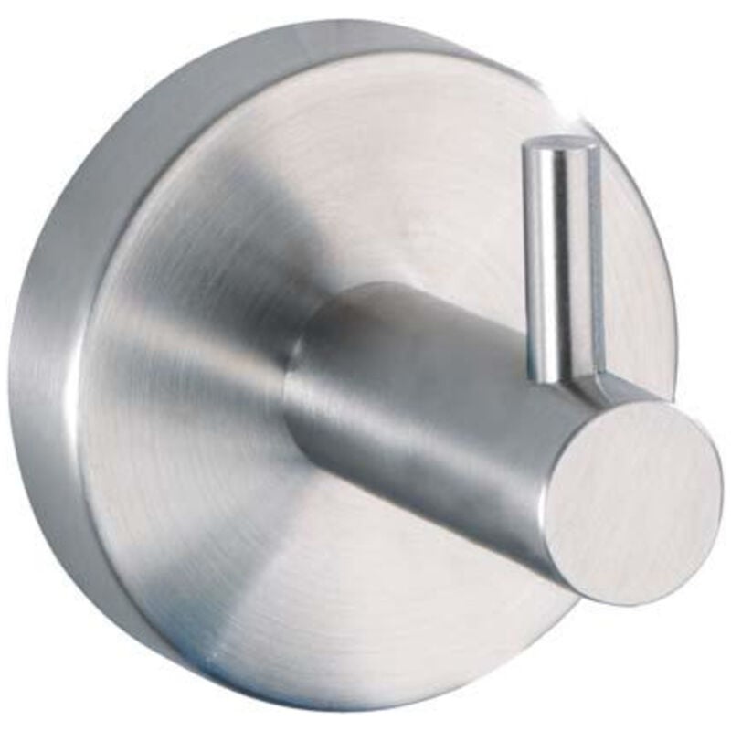 Wenko - Crochet Mural Porte Serviette Uno Bosio, Crochet Porte Manteau mural, Acier Inox, ø 5,5x5,5 cm, Mat