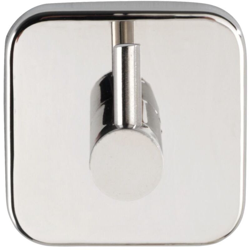 Wenko - Crochet Mural Porte Serviette Uno Mezzano, Crochet Porte Manteau mural, Acier Inox, 5,5x5,5x5,5 cm, Brillant