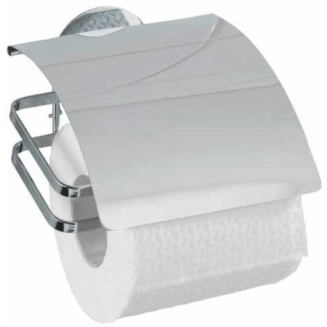 Porte-rouleau papier toilette avec rabat Turbo-Loc Orea noir mat WENKO