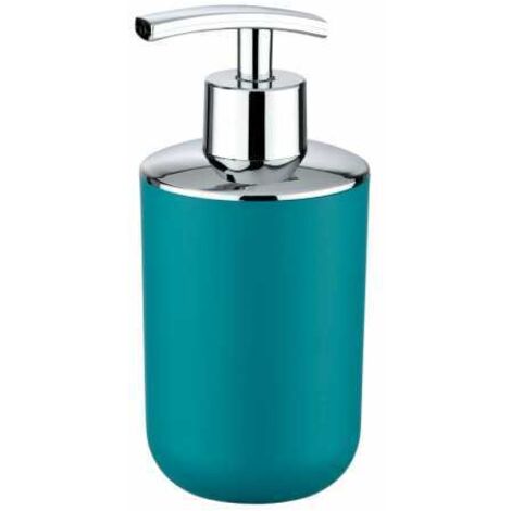 WENKO Dispenser sapone Brasil petrol - infrangibile Capacità: 0.32 l, TPE, 7.3 x 16.5 x 9 cm, Petrolio