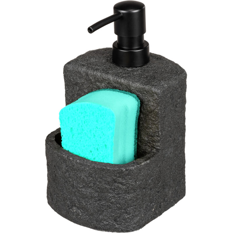 Distributeur de liquide vaisselle Festival Siena, distributeur de savon, céramique haute qualité agréable au toucher, avec compartiment à éponge,