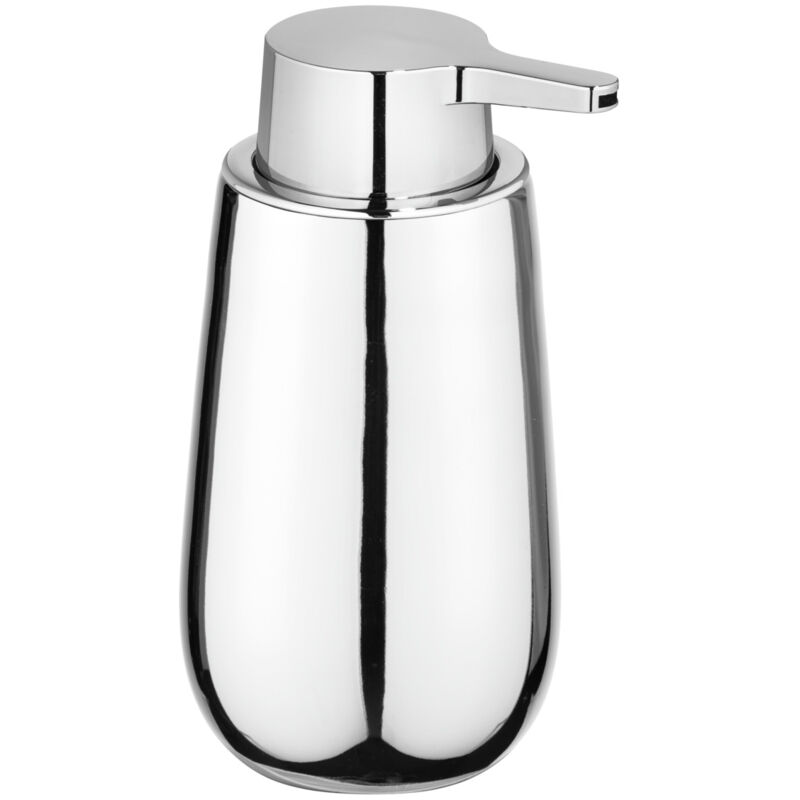 Distributeur Savon Liquide Badi, Capacité 320 ml, Céramique, 9,5x16x8 cm, chromé - Wenko