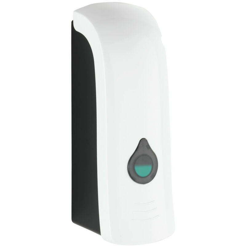 Distributeur savon liquide mural Ranera s, distributeur gel hydroalcoolique mural, sans perçage, Capacité 280 ml, Plastique, 7x22x7,5 cm, blanc