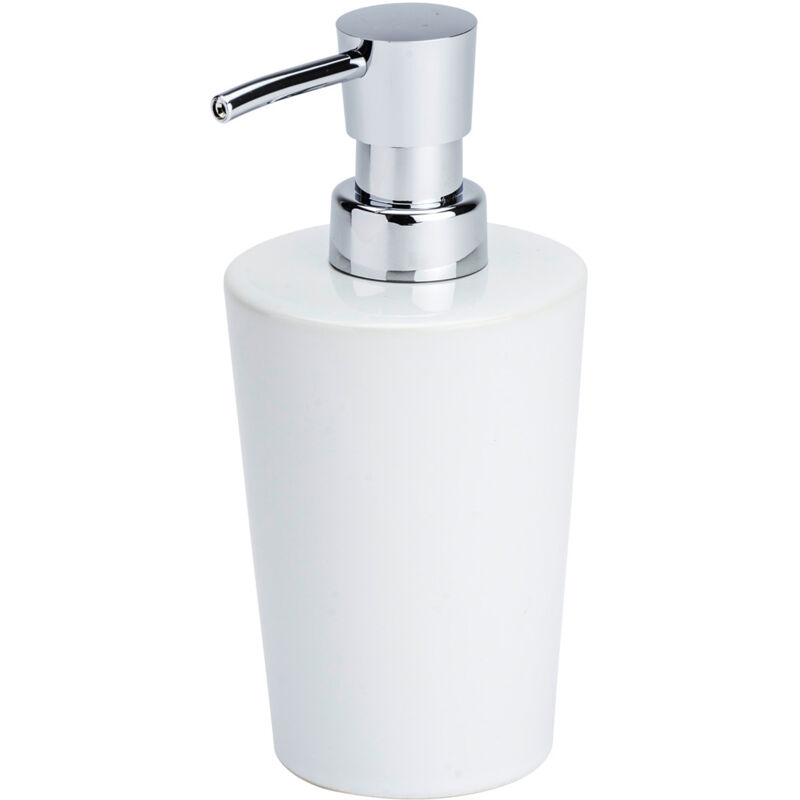 Distributeur Savon Liquide, porte Savon liquide Coni, Céramique, 9,2x16,4x7,8 cm, blanc - Wenko