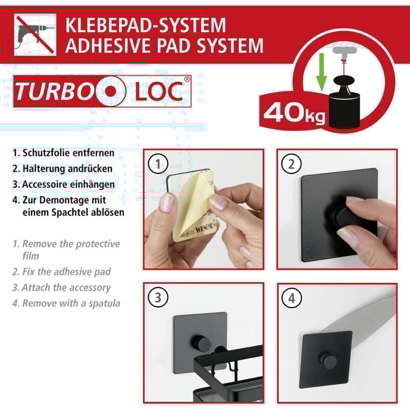 Wenko - Distributeur savon Turbo-Loc® Carpino Noir