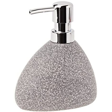 WENKO Distributore di Sapone Liquido Pion, Capacità 360 ml, Ceramica, 11,5x14,5x9 cm, grigio