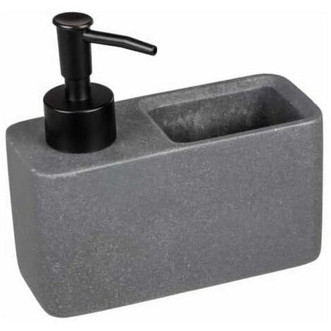 Dispenser di sapone da cucina con supporto in spugna, set di dispenser di  detersivo per detersivo per lavello da cucina (nero, bianco, marmo bianco,  giallo sabbia)