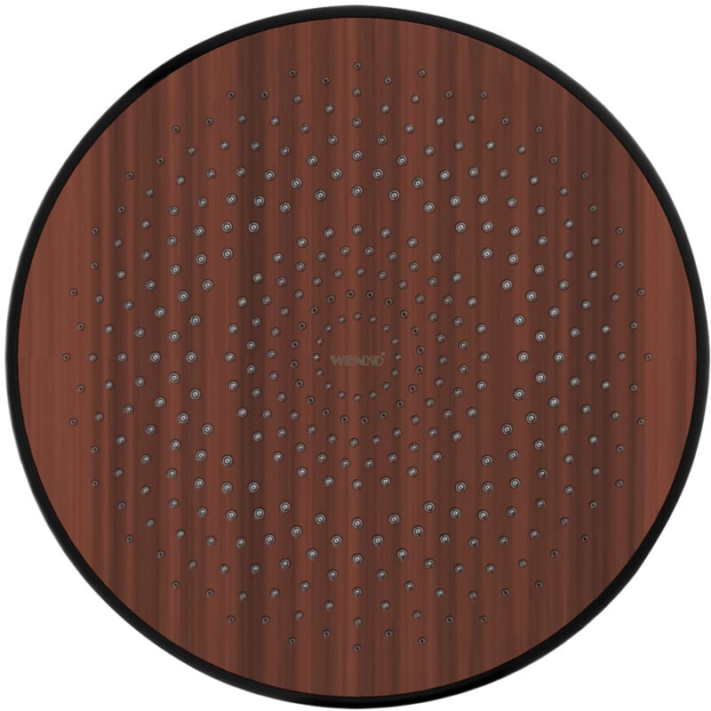 Wenko - Douchette ciel de pluie Watersaving Wood, pomme de douche durable, aspect bois, économie d'eau, confort total, raccord universel ½' et adapté