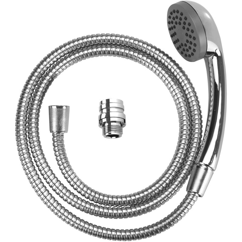 Wenko - Douchette pour lavabo, robinet douchette, L150 cm, adapteur easy clip inclus, acier, 170x3,5x6,5 cm, chromé