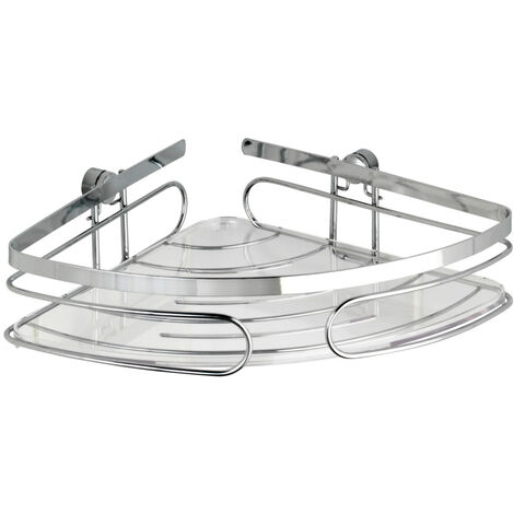 WENKO Eckablage Premium Edelstahl, rostfrei, Silber glänzend, Edelstahl rostfrei glänzend