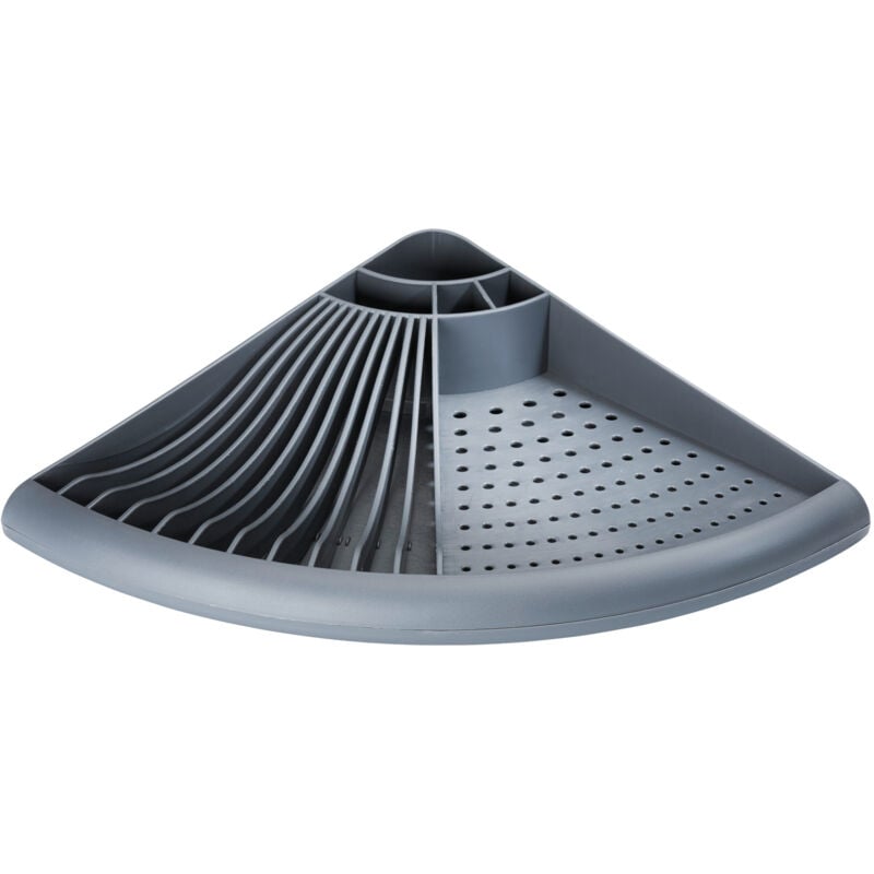 Gouttoir Vaisselle Plastique, Egouttoir d'angle gain de place, Plastique, 50x9x35 cm, Gris - Wenko