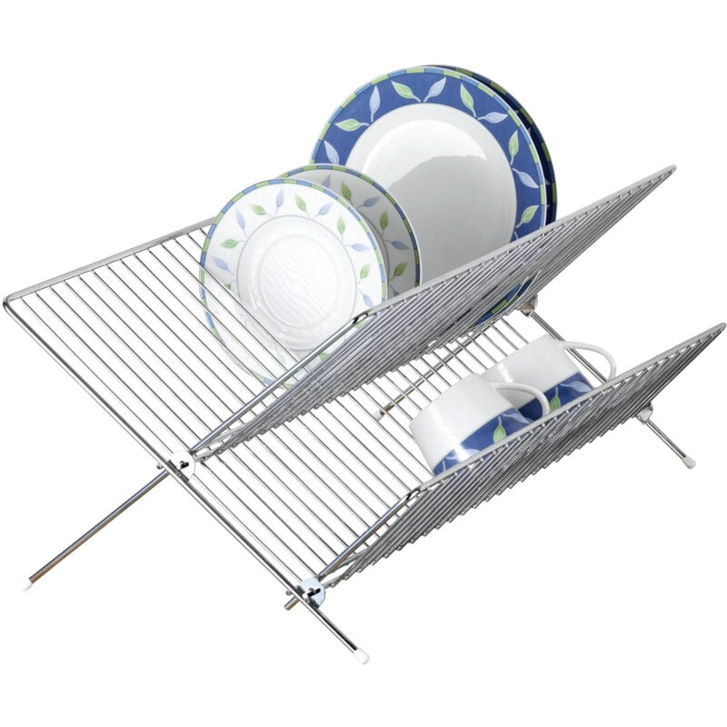 Égouttoir Vaisselle Inox, 2 plateaux de rangement, Duo - Wenko