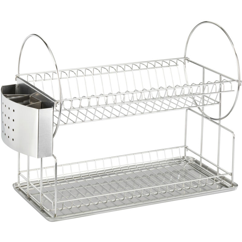 Égouttoir Vaisselle Inox, avec panier couvert, Exclusif Duo - Wenko