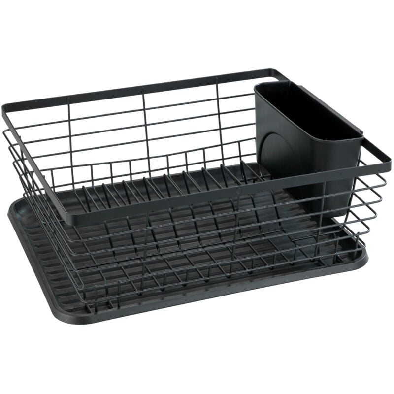 Egouttoir à vaisselle moderne Drip Wenko Bac d'égouttage amovible, Panier à couverts, Nettoyage facile, Métal revêtu par poudre et Plastique,