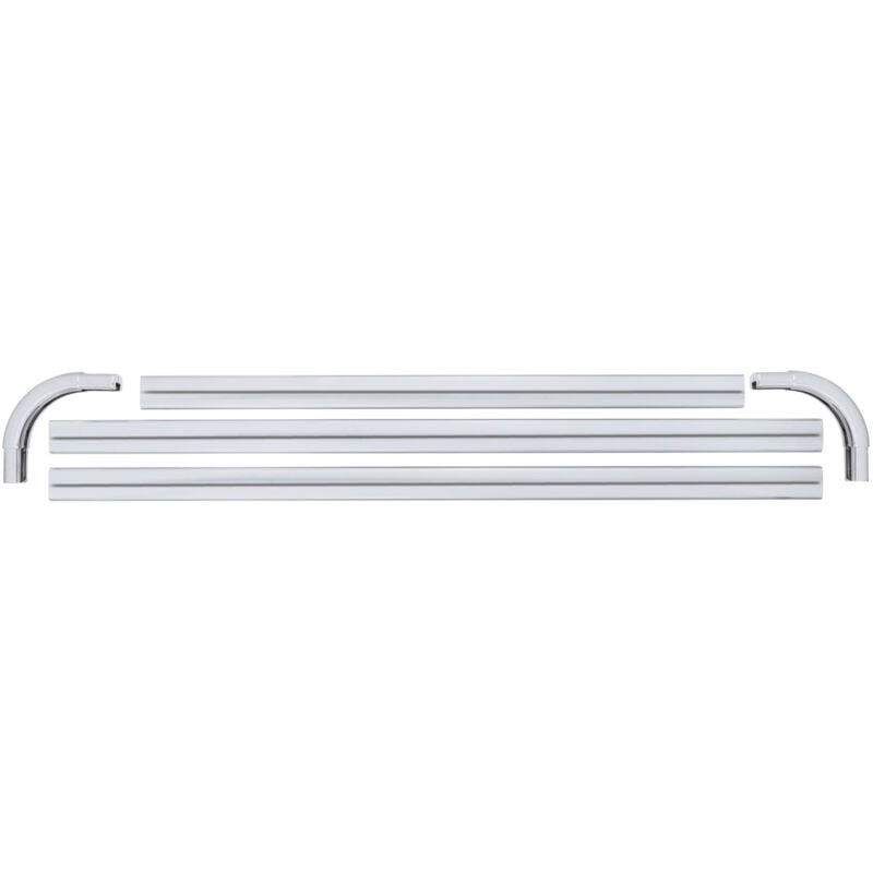 Barre à rideau d'angle Era WENKO, Tringle d'angle pour rideau de douche, Installation en U ou en L, Patins spéciaux pour rideau inclus, Alu inox