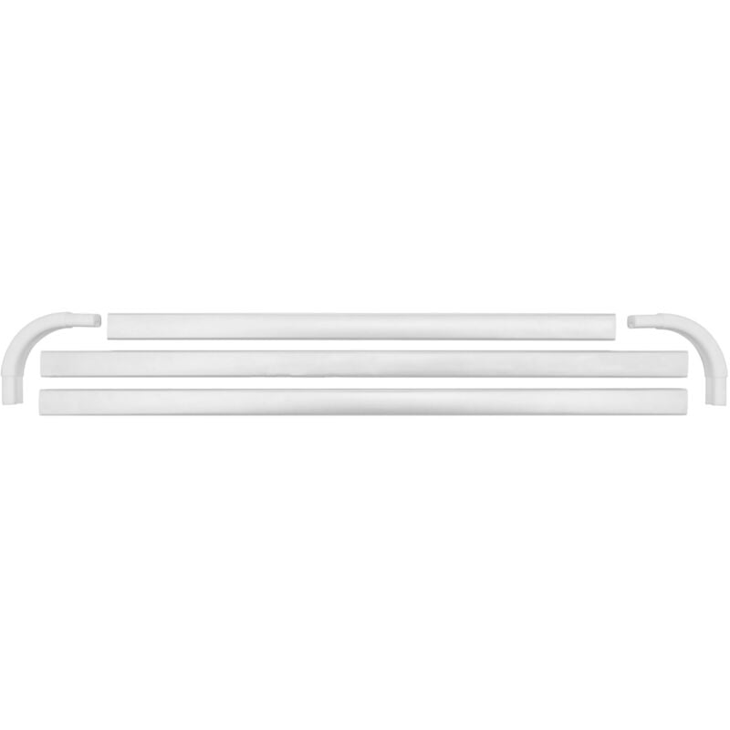 Barre à rideau d'angle Era Wenko Tringle d'angle pour rideau de douche, Installation en u ou en l, Patins spéciaux pour rideau inclus, Alu inox, Blanc