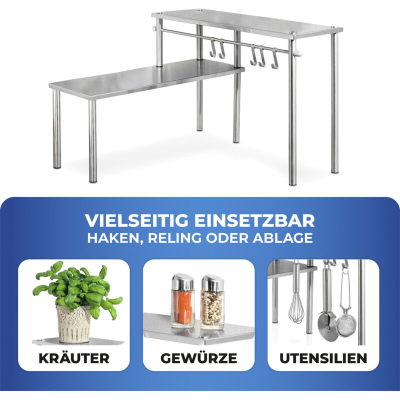 Etagère d'angle inox