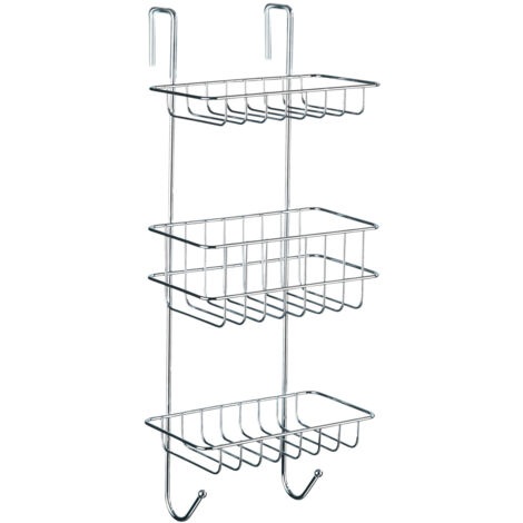 Wenko – Etagère de douche à suspendre 3 paniers – Acier chromé – Dimensions 22,5x57x18,5 cm – Fixation rapide sans outils