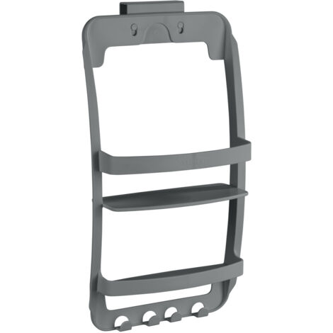 Wenko – Étagère de douche sans perçage – 2 niveaux – Plastique imperméable – Dimensions 26 x 54,5 x 11,5 cm – 4 crochets pour accessoires