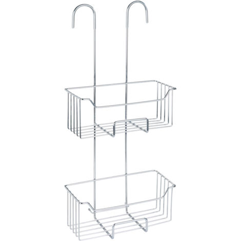 Wenko – Étagère de douche suspendue Milo – Acier inoxydable antirouille – Installation sans perçage – Dimensions 25x55x14 cm
