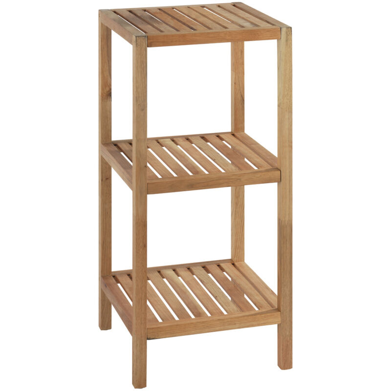 Etagère salle de bain en bois 3 étages Norway Wenko Noyer finition chêne, Style scandinave, meuble compact pour gain de place, 36x79x36cm, Bois
