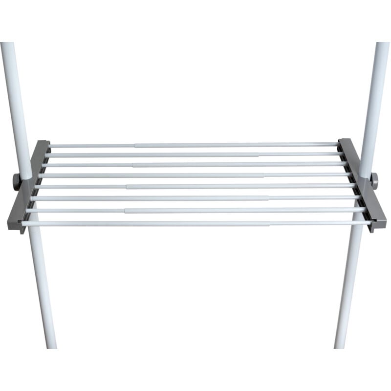 Wenko - Surface de rangement télescopique supplémentaires herkules rayon étagère à vêtement extensible, dressing sur mesure, acier, 73-120x42,5x4cm,
