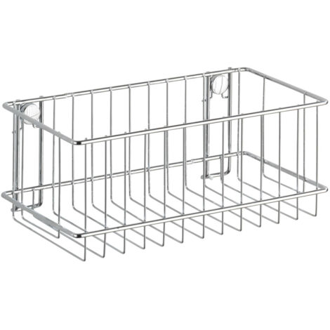 Wenko – Étagère murale de douche en acier chromé brillant – Fixation murale avec vis – Dimensions 24x10x14 cm – Rangement stable pour accessoires