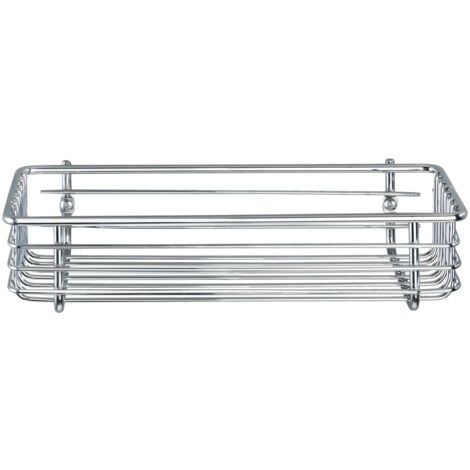 WENKO Etagère murale salle de bain droite Milano, panier de douche fixation murale, acier - plastique, 25x6x12 cm, chromé