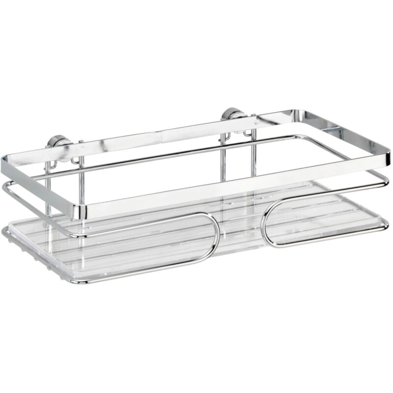 Etagère Murale de douche Premium Wenko Panier de douche fixation murale, Vis et chevilles incluses, Acier inoxydable, 24x 6,5x13,5 cm, Argent brillant