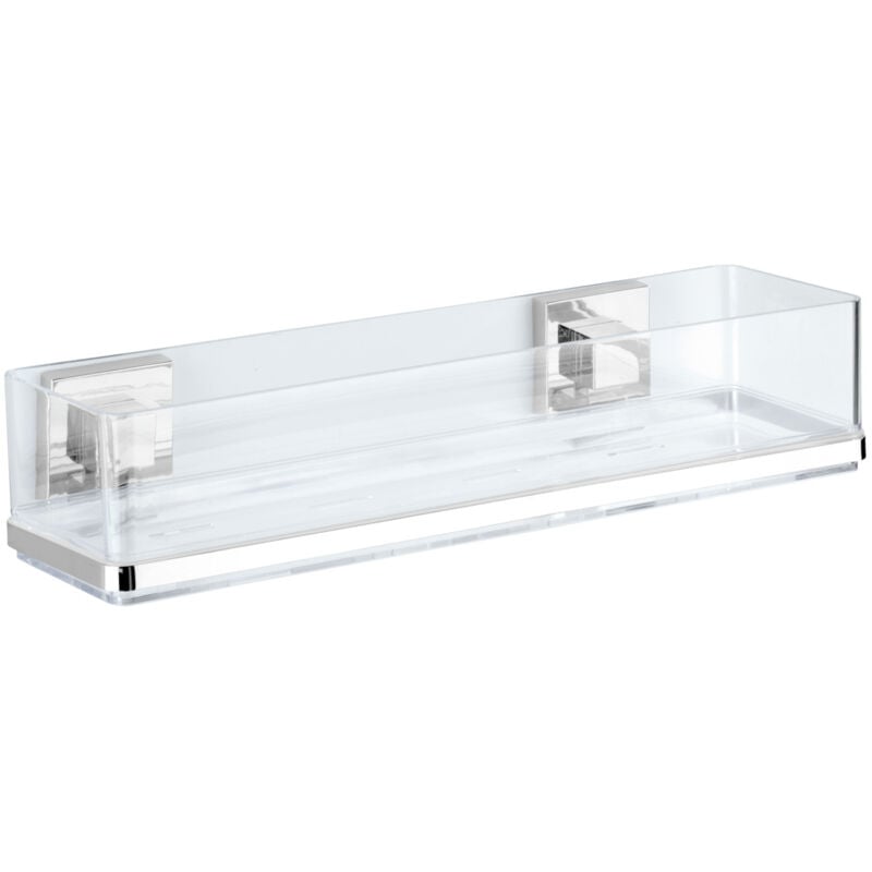 Etagère de douche murale Wenko Fixation Vaccum-Loc® sans perçage, repositionnable inclus, Charge jusqu'à 33kg, Acier inox, 38,5 x 8,5 x 14,5 cm,