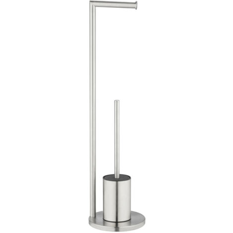 Wenko FERLA support inox pour papier toilette et brosse WC