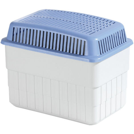 WENKO Feuchtigkeitskiller 2 kg Set mit 1x2 kg Nachfüller, Raumentfeuchter, Weiß, Polypropylen grau  blau