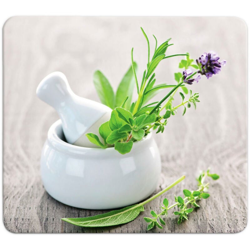 Protection plaques cuisson fond de hotte 'jardin fines herbes' Wenko couvre plaque, planche découper, extension plan travail , protection, 4 pieds,