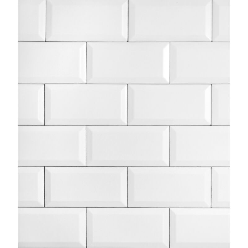 WENKO Fond de hotte, crédence cuisine verre, "Metro", verre trempé, 60x70 cm, noir - blanc