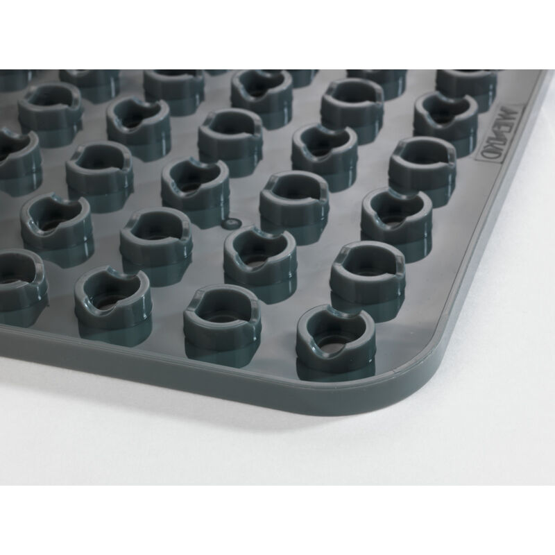 WENKO Fond d'évier Cristal, Tapis d'évier de protection contre les rayures, protection vaisselle, Plastique, 27,5 x 31 cm, Gris
