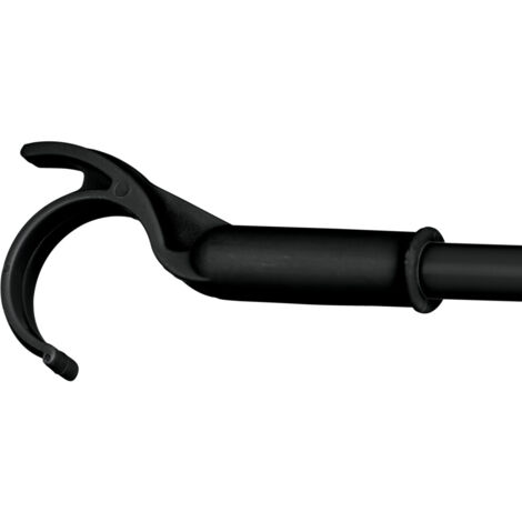 WENKO Gancio Herkules, gancio allungato per prelevare indumenti, accessorio per sistema telescopico regolabile Herkules, in acciaio, gancio e impugnatura in plastica, 3 x 76 x 1 cm, Nero