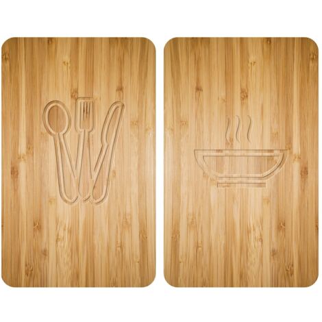WENKO Glasschutzplatten für den Ofen, Herdabdeckplatte Universal Lunch 2 Stück