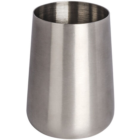 WENKO Gobelet Salle de Bain, Porte Brosse à Dent, Solid, Acier Inox, Ø 8x10 cm, Mat - Satiné