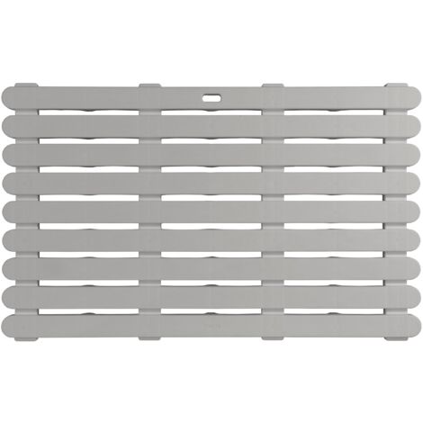 WENKO Griglia da bagno per interni ed esterni, antiscivolo, per bagno, piscina, plastica, 80 x 50 cm, beige