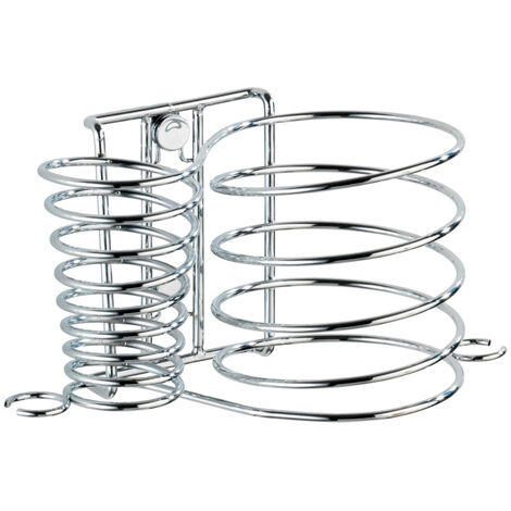 WENKO Haartrocknerhalter und Glätteisenhalter Milano, Silber glänzend, Stahl chrom