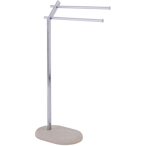 WENKO Handtuchständer Puro, Kleiderständer, Beige, Stahl chrom, Polyresin beige