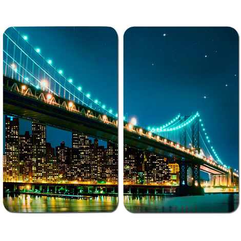 WENKO Herdabdeckplatte Universal Brooklyn Bridge Herdabdeckung Ceranfeld Elektroherd