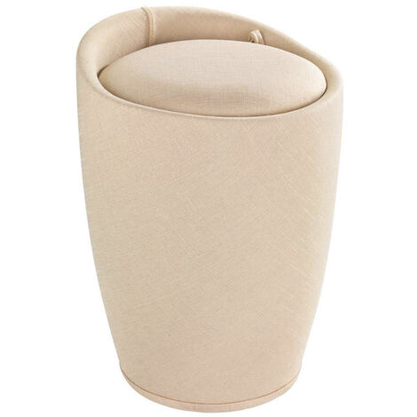 WENKO Hocker Candy Beige Leinenoptik, Badhocker, mit abnehmbarem Wäschesack"-"14200145