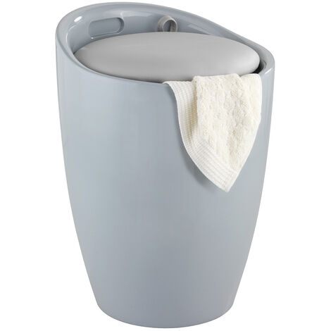 WENKO Hocker Candy Grey, Badhocker, mit abnehmbarem Wäschesack"-"14202145
